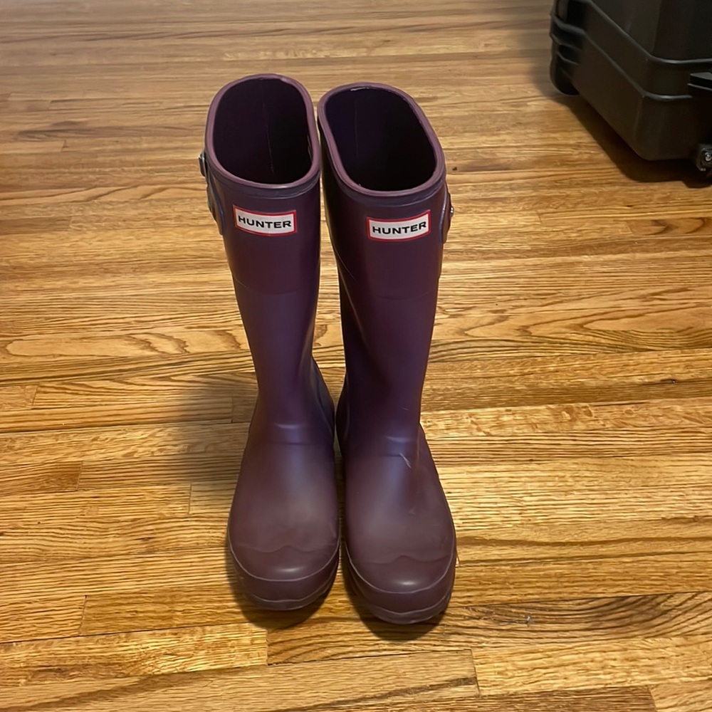 Dark purple hunter boots!